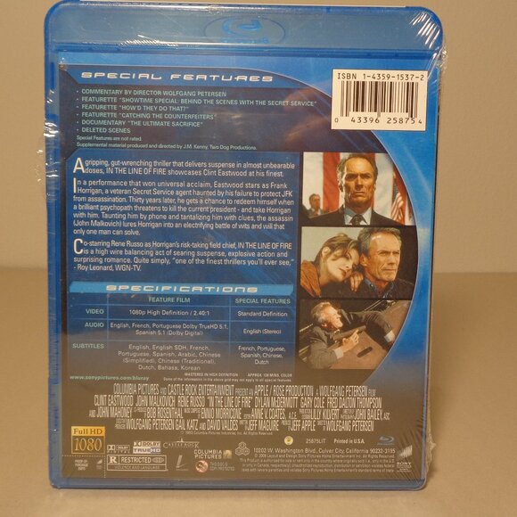 IN THE LINE OF FIRE New Blu-ray Disc / Special Features / High Definition - Picture 2 of 8